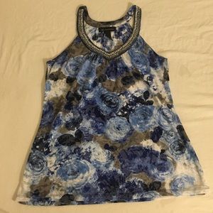 INC blue roses top